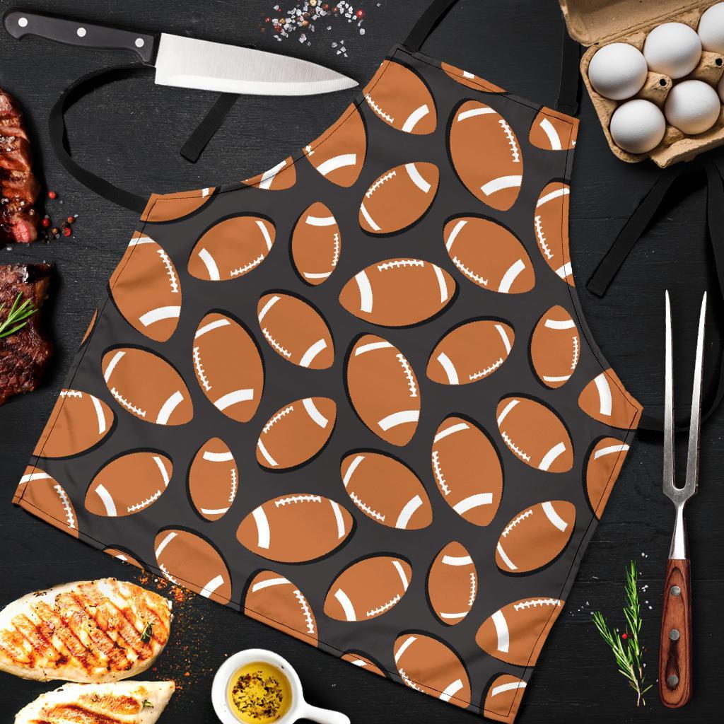 Rugby Ball American Football Print Pattern Men's Apron-grizzshop