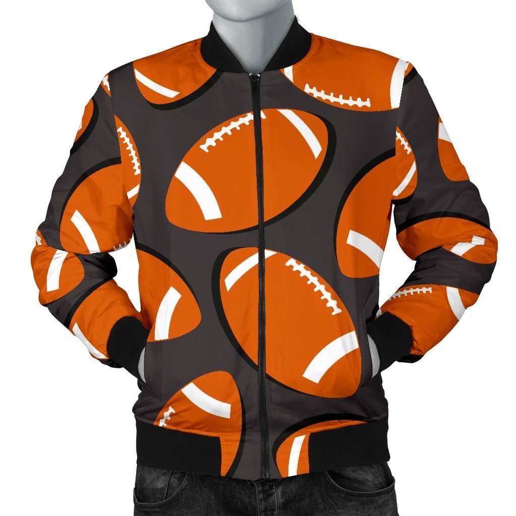 Rugby Ball American Football Print Pattern Men's Bomber Jacket-grizzshop