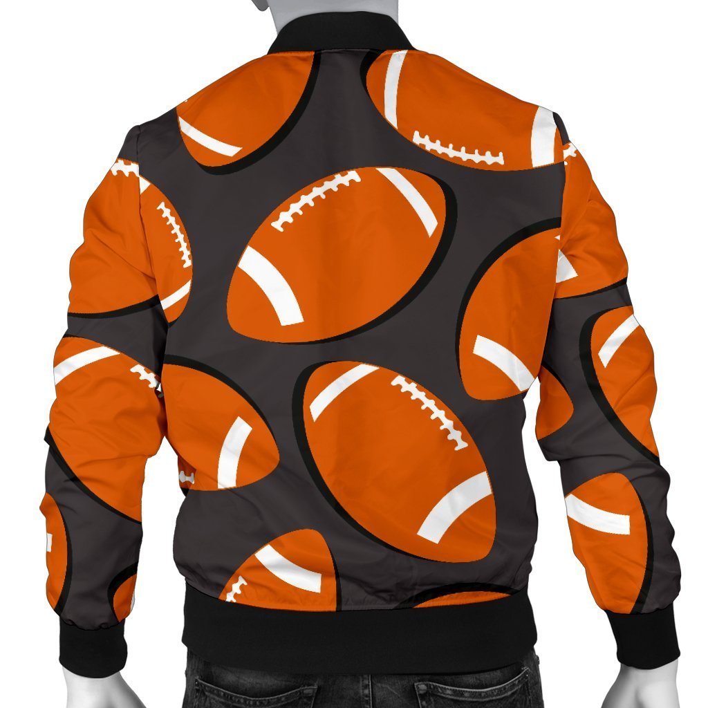 Rugby Ball American Football Print Pattern Men's Bomber Jacket-grizzshop