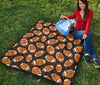 Rugby Ball American Football Print Pattern Quilt-grizzshop