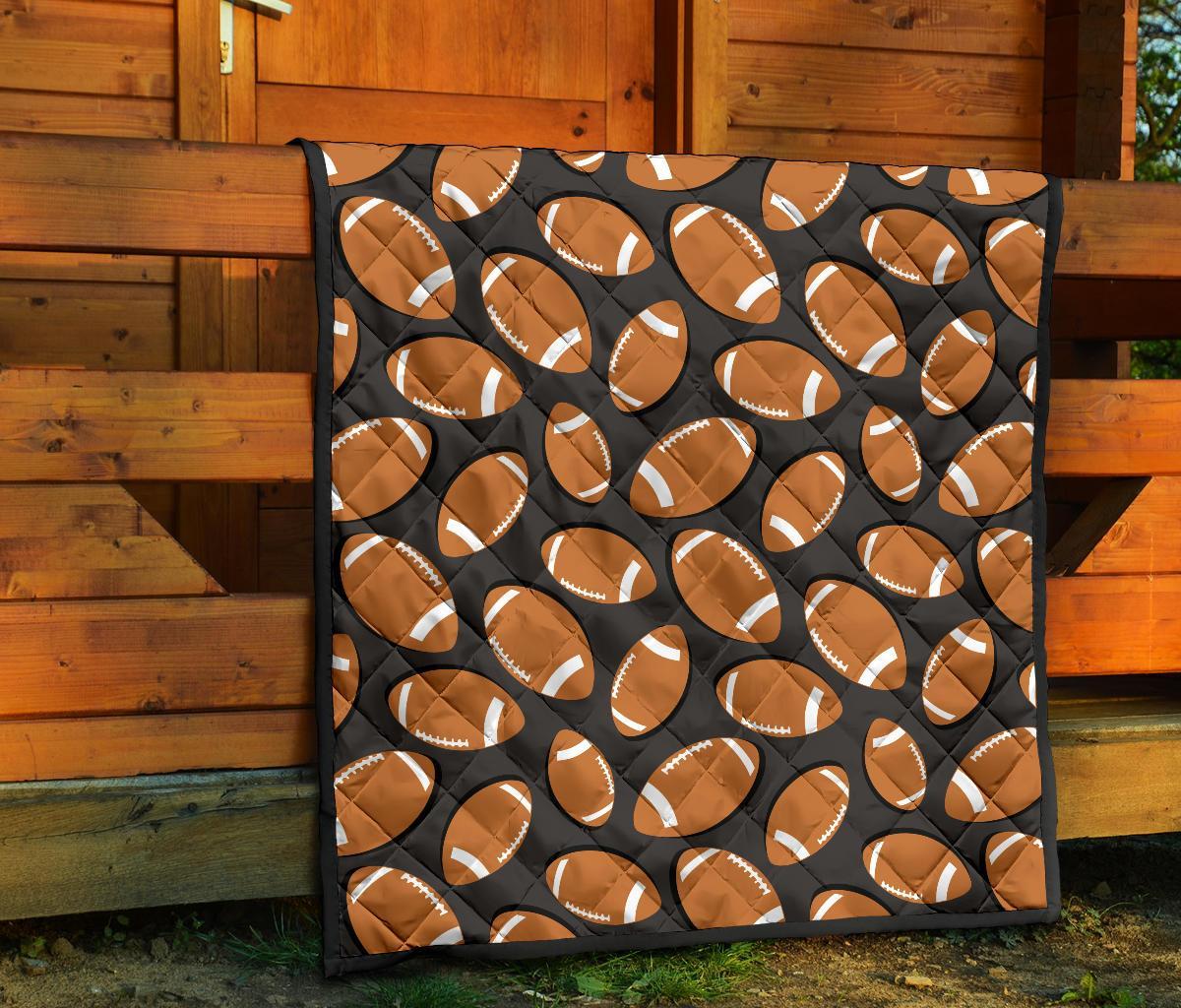 Rugby Ball American Football Print Pattern Quilt-grizzshop