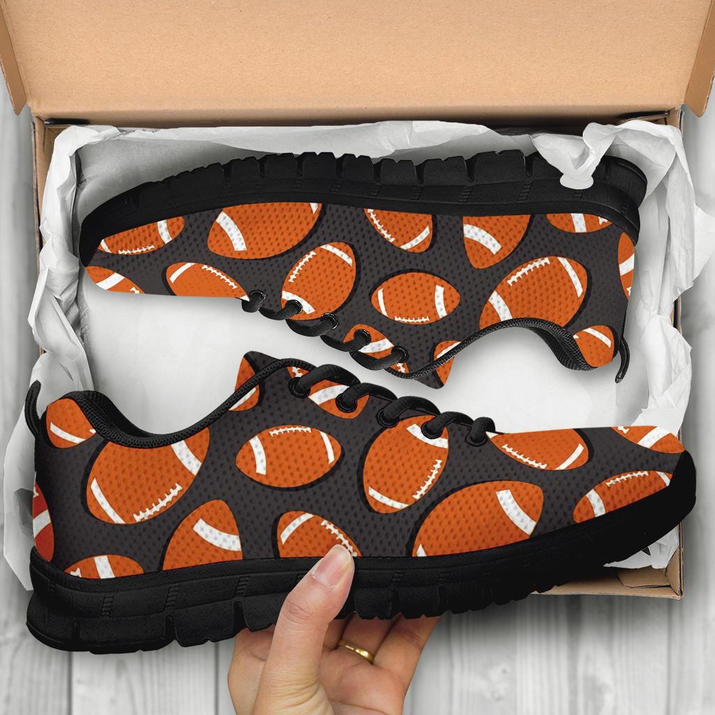 Rugby Ball American Football Print Pattern Sneaker Shoes For Men Women-grizzshop