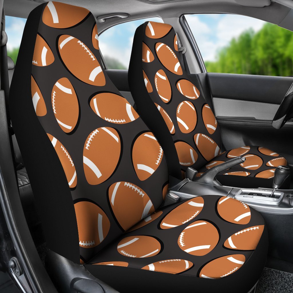 Rugby Ball American Football Print Pattern Universal Fit Car Seat Covers-grizzshop