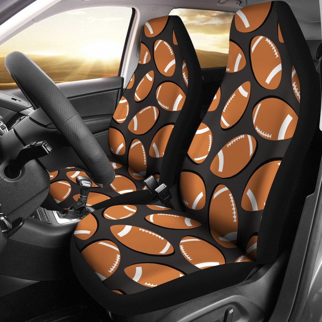 Rugby Ball American Football Print Pattern Universal Fit Car Seat Covers-grizzshop