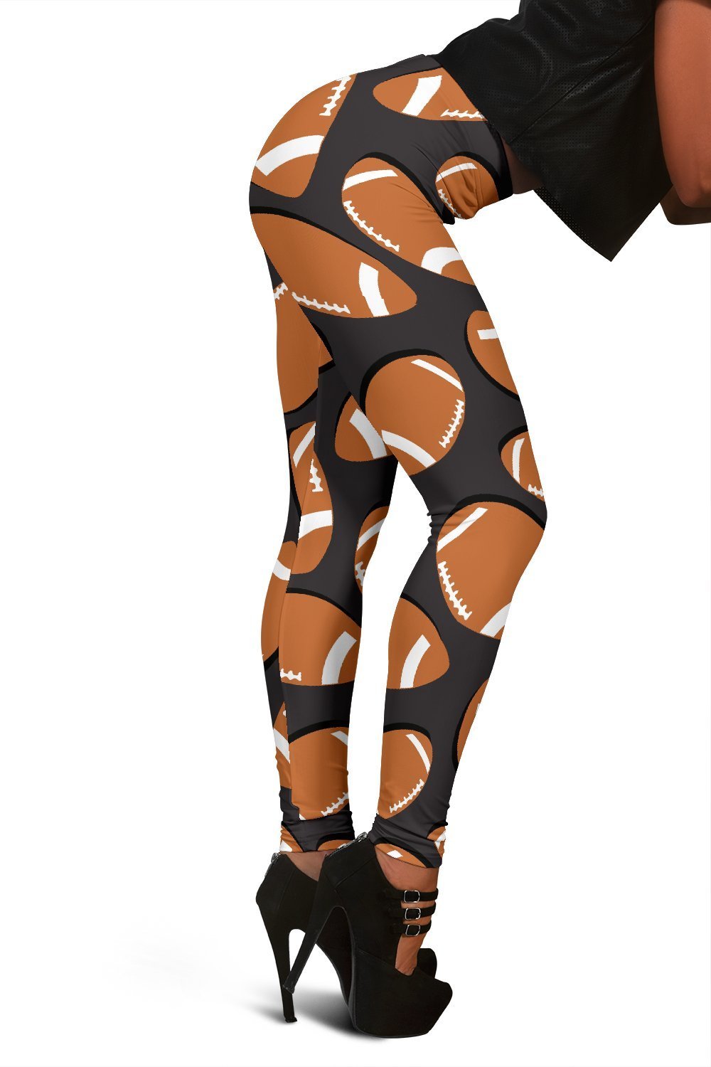 Rugby Ball American Football Print Pattern Women Leggings-grizzshop