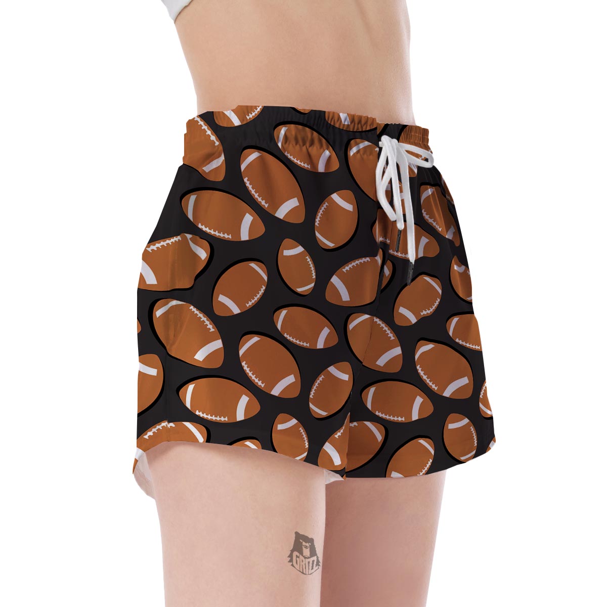 Rugby Ball American Football Print Pattern Women's Shorts-grizzshop