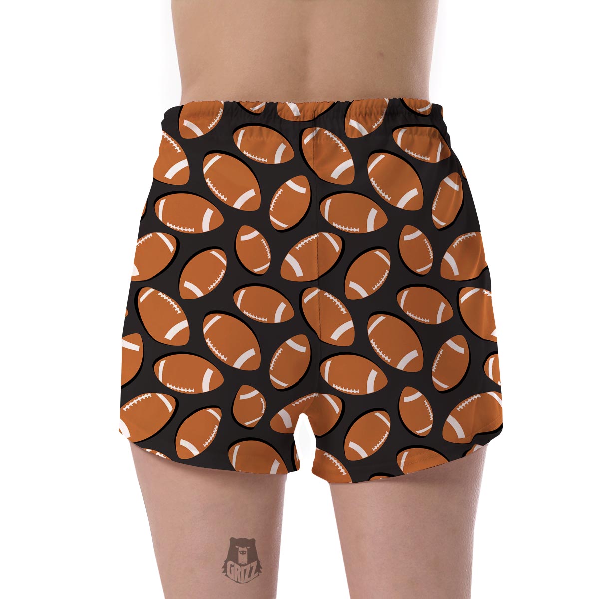 Rugby Ball American Football Print Pattern Women's Shorts-grizzshop