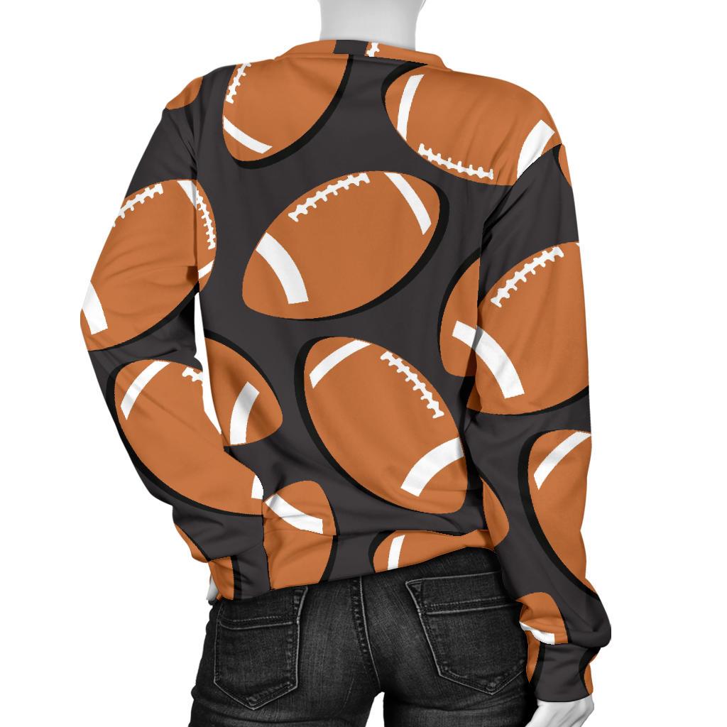 Rugby Ball American Football Print Pattern Women's Sweatshirt-grizzshop