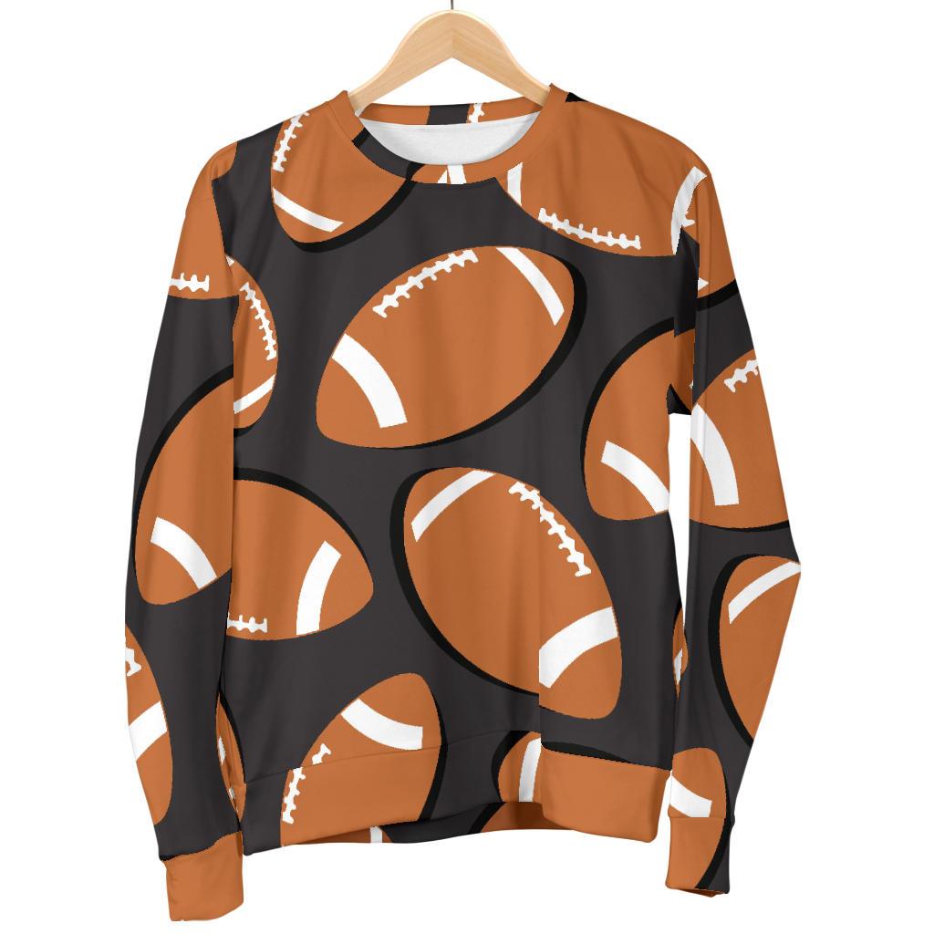 Rugby Ball American Football Print Pattern Women's Sweatshirt-grizzshop