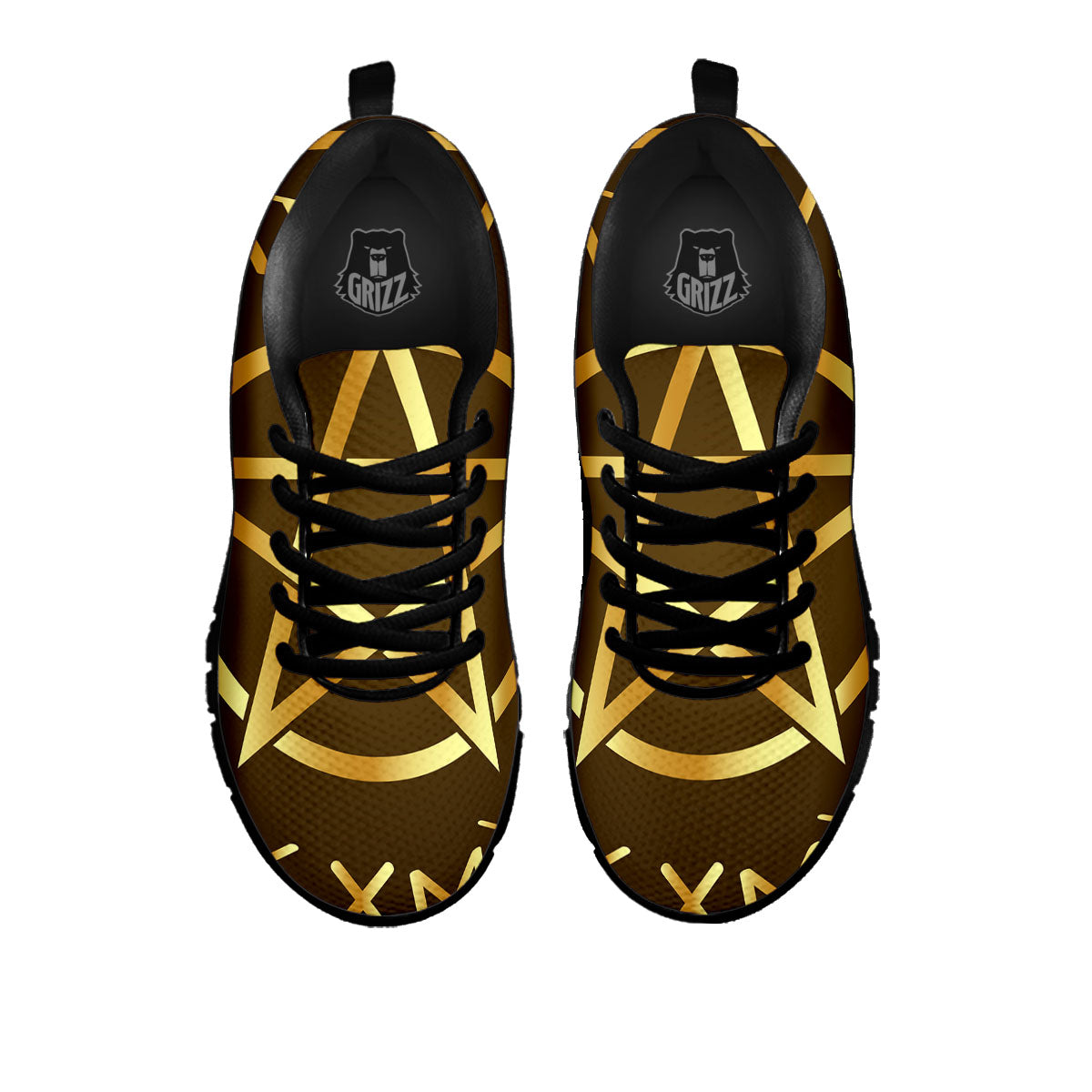Runes Pentagram Viking Nordic Print Black Sneaker-grizzshop
