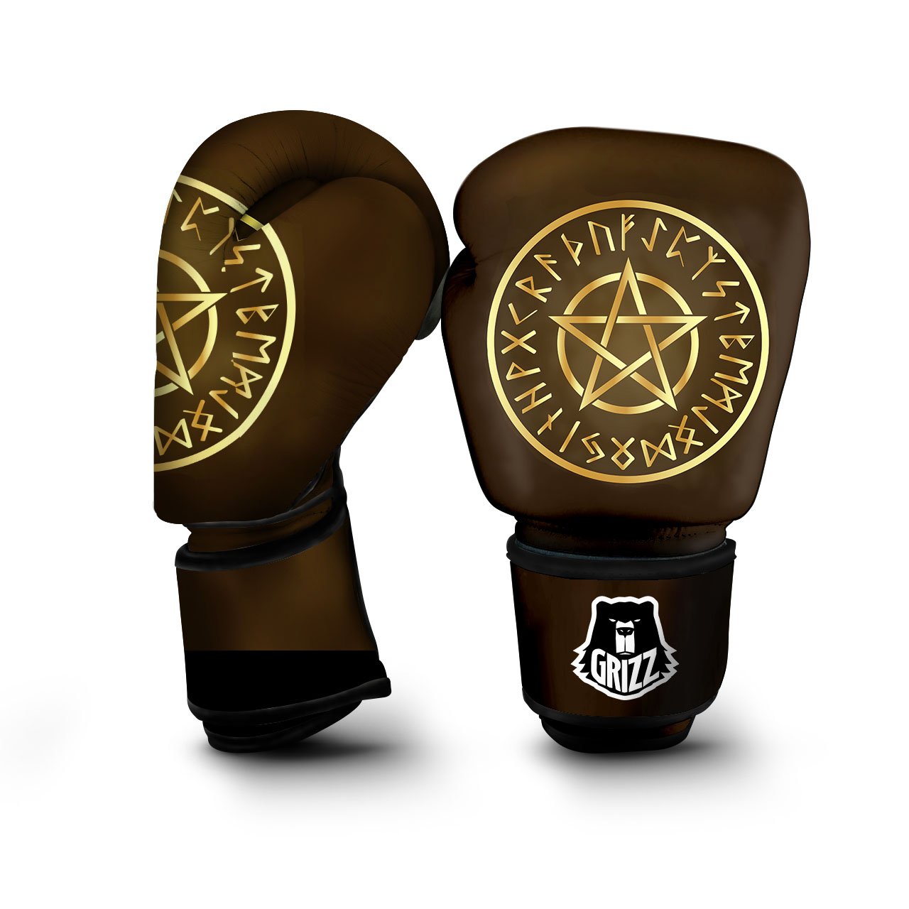 Runes Pentagram Viking Nordic Print Boxing Gloves-grizzshop