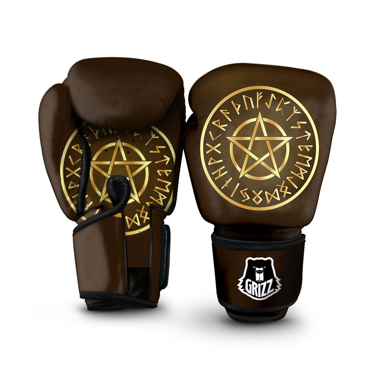 Runes Pentagram Viking Nordic Print Boxing Gloves-grizzshop