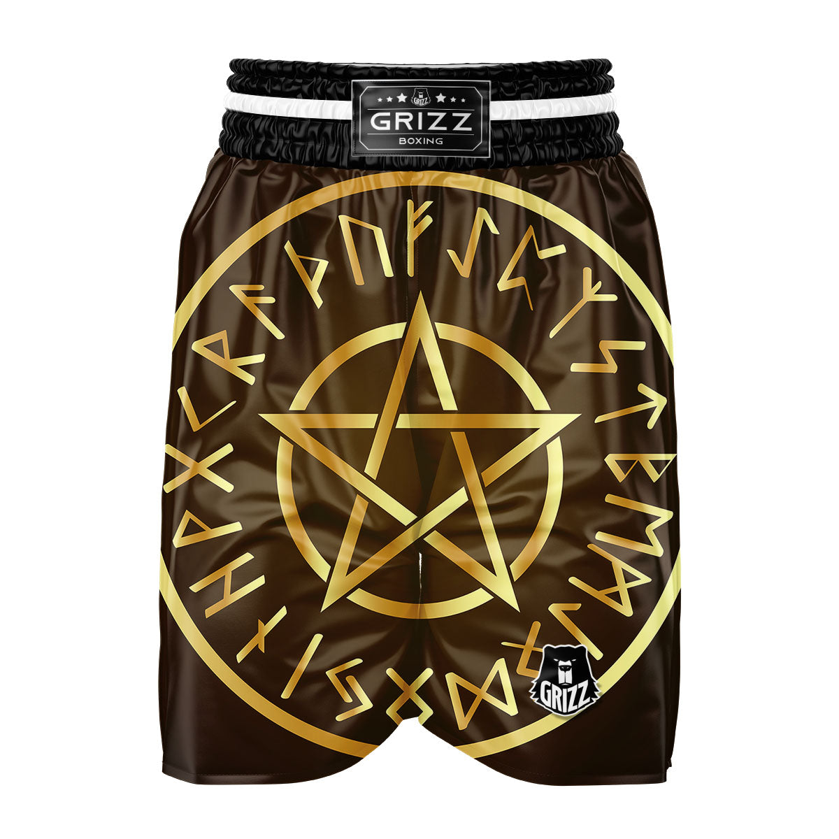 Runes Pentagram Viking Nordic Print Boxing Shorts-grizzshop