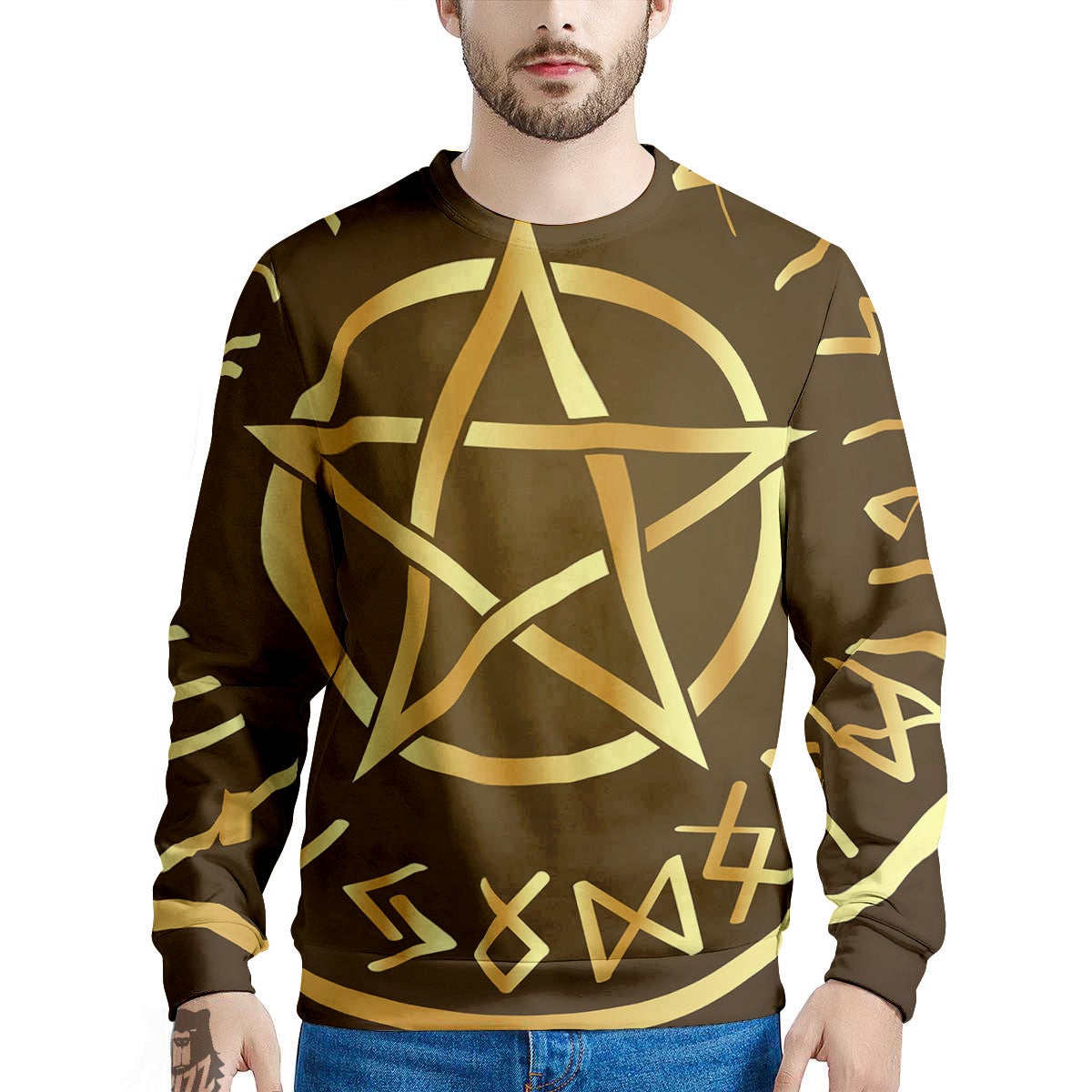 Runes Pentagram Viking Nordic Print Men's Sweatshirt-grizzshop