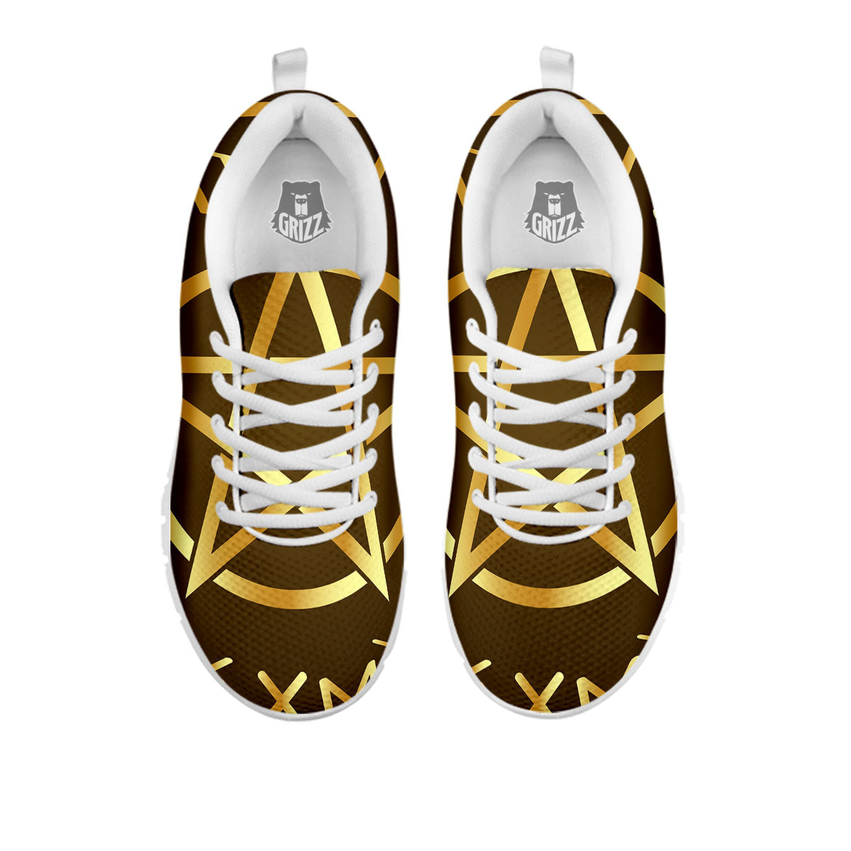 Runes Pentagram Viking Nordic Print White Sneaker-grizzshop