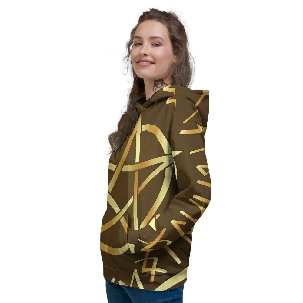 Runes Pentagram Viking Nordic Print Women's Hoodie-grizzshop