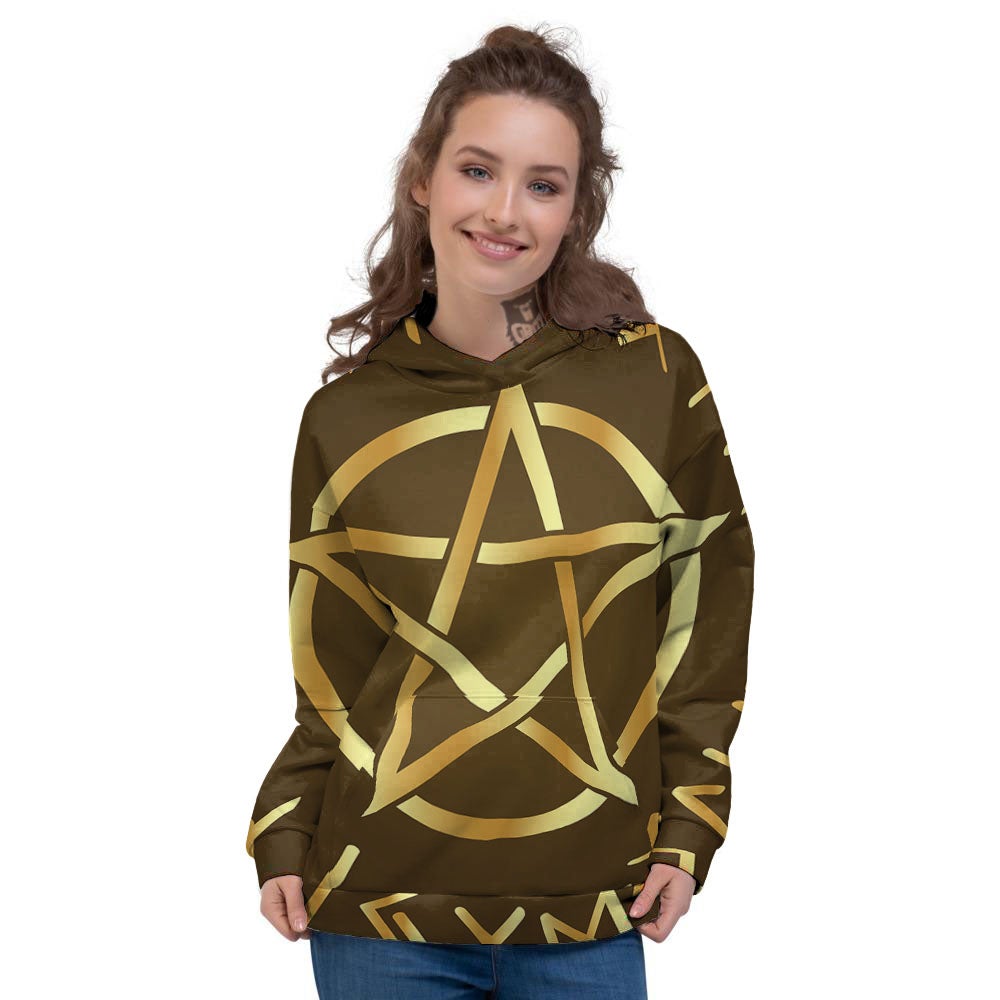 Runes Pentagram Viking Nordic Print Women's Hoodie-grizzshop