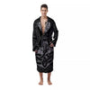 Runes Scandinavian And Mjolnir Print Men's Robe-grizzshop