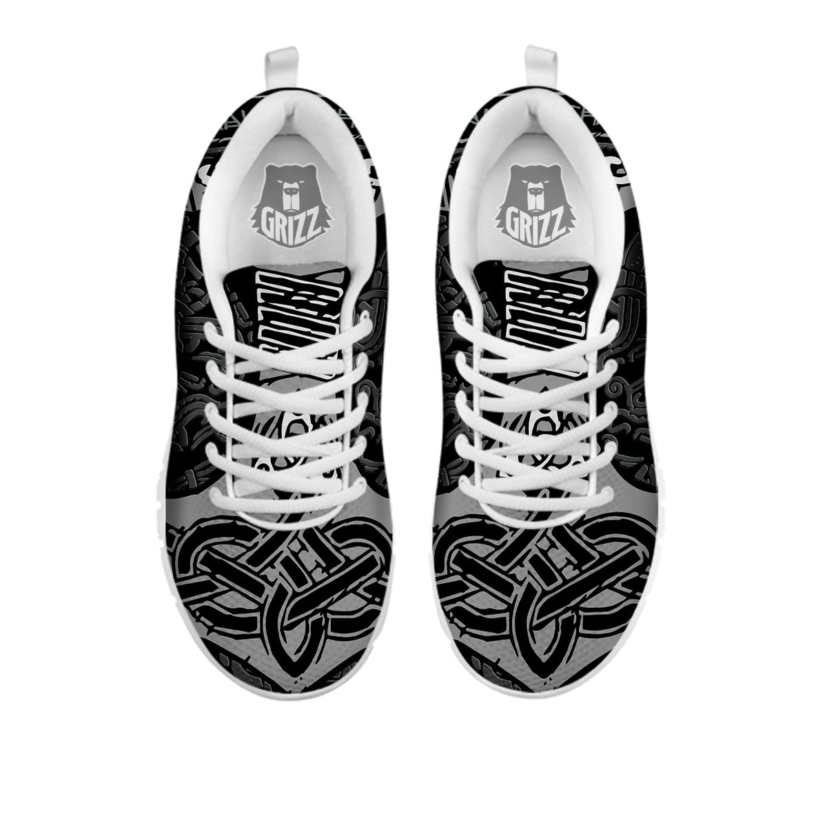 Runes Scandinavian And Mjolnir Print White Sneaker-grizzshop