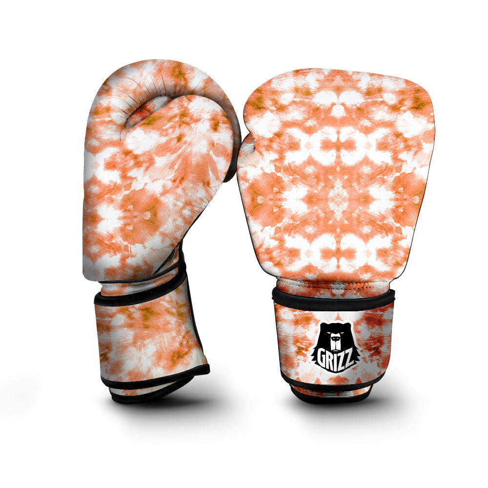 Rusty Tie Dye Orange Watercolor Print Boxing Gloves-grizzshop