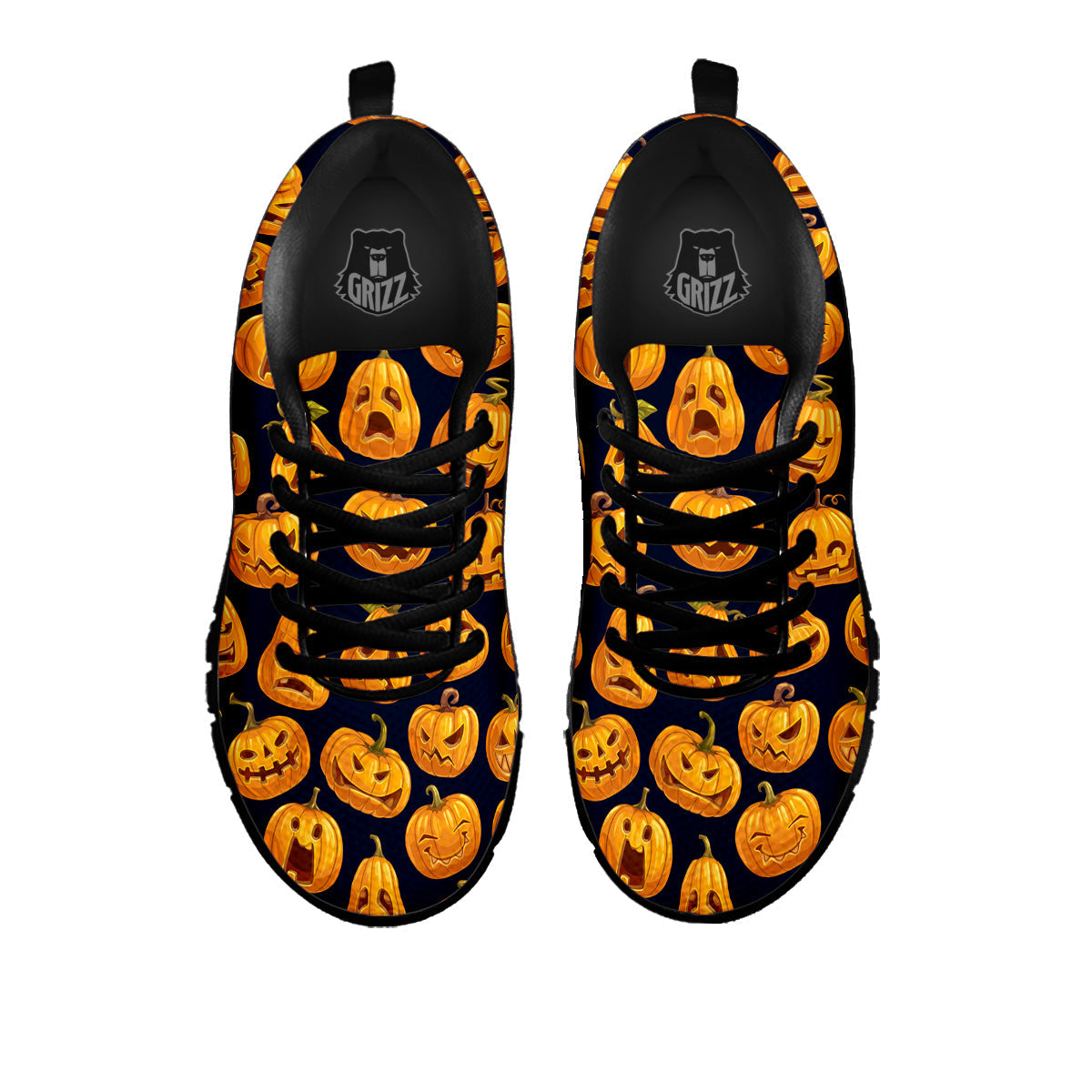 Sacry Halloween Pumpkins Print Pattern Black Sneaker-grizzshop