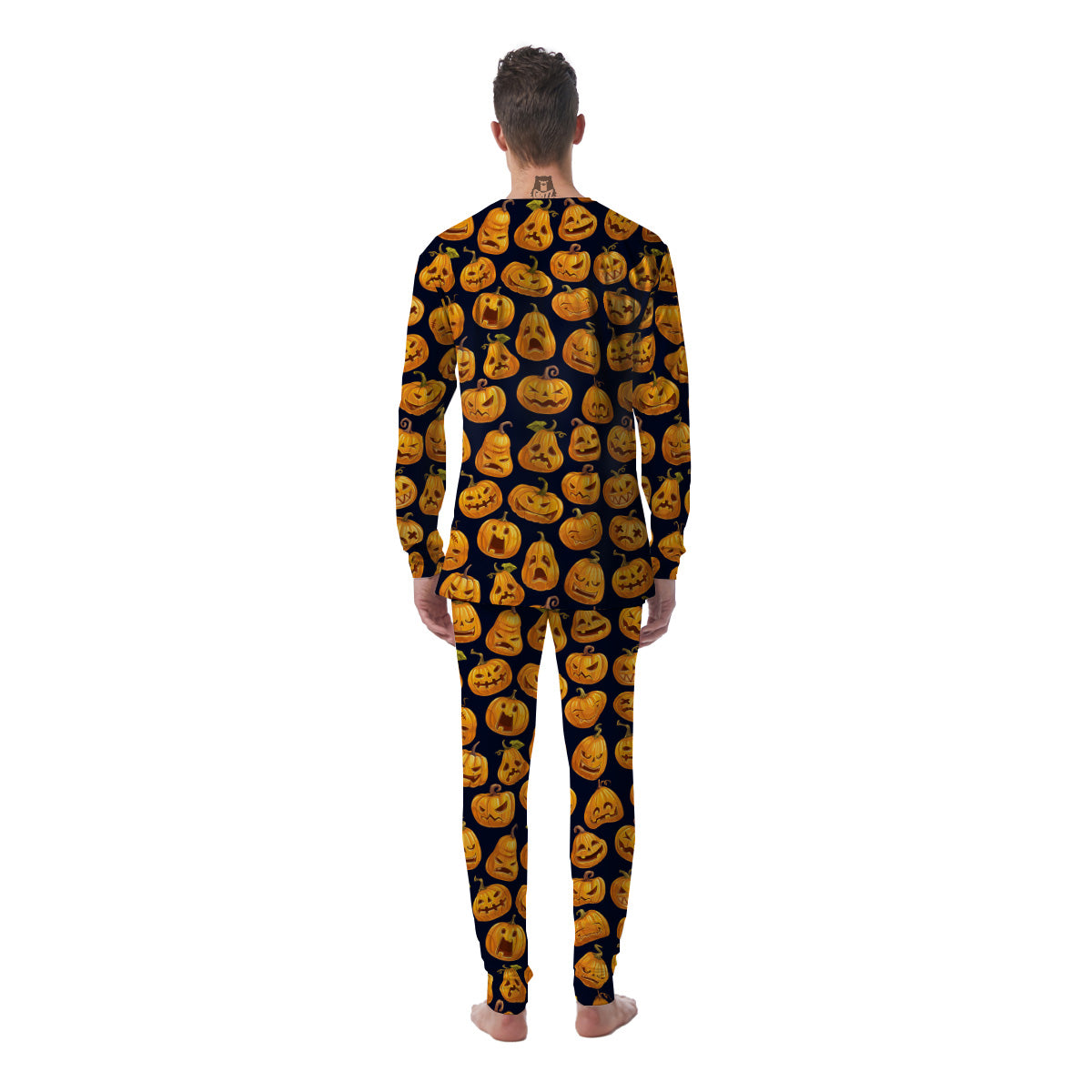 Sacry Halloween Pumpkins Print Pattern Men's Pajamas-grizzshop