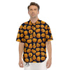 Sacry Halloween Pumpkins Print Pattern Men's Short Sleeve Shirts-grizzshop