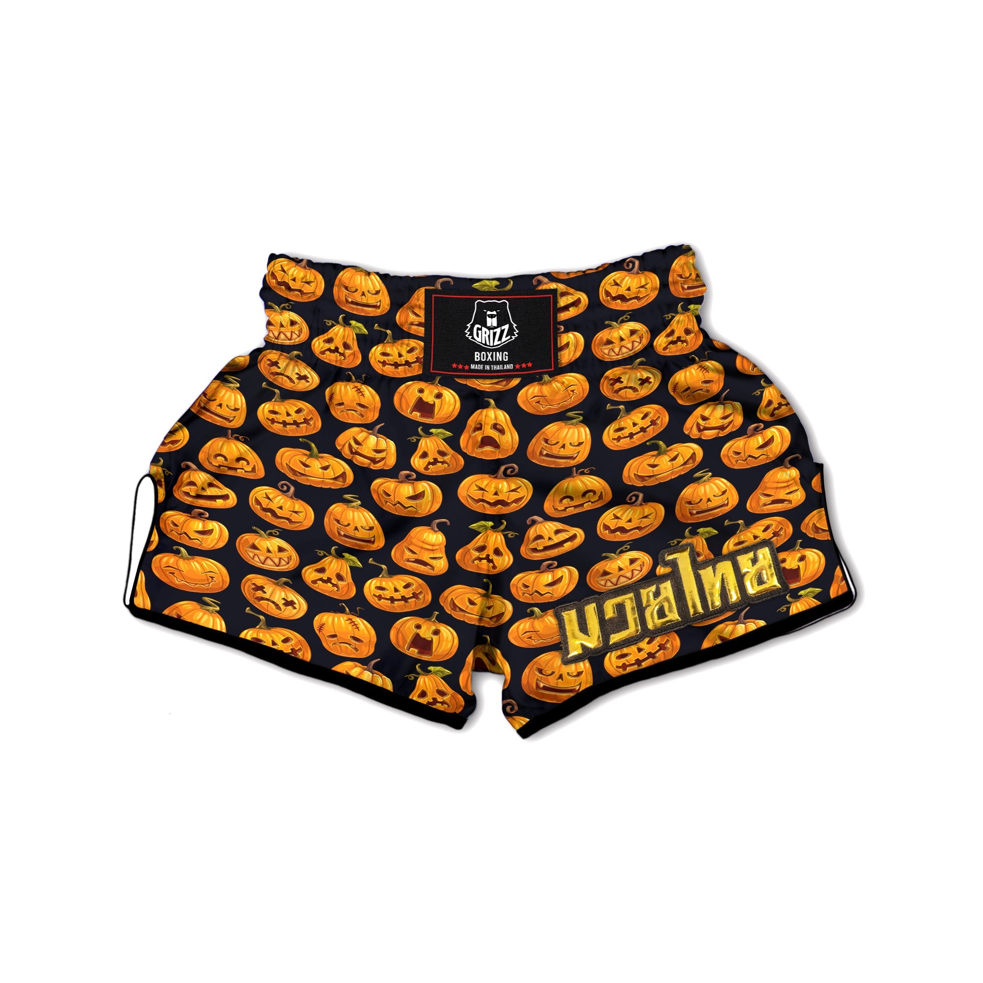 Sacry Halloween Pumpkins Print Pattern Muay Thai Boxing Shorts-grizzshop