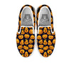 Sacry Halloween Pumpkins Print Pattern White Slip On Shoes-grizzshop