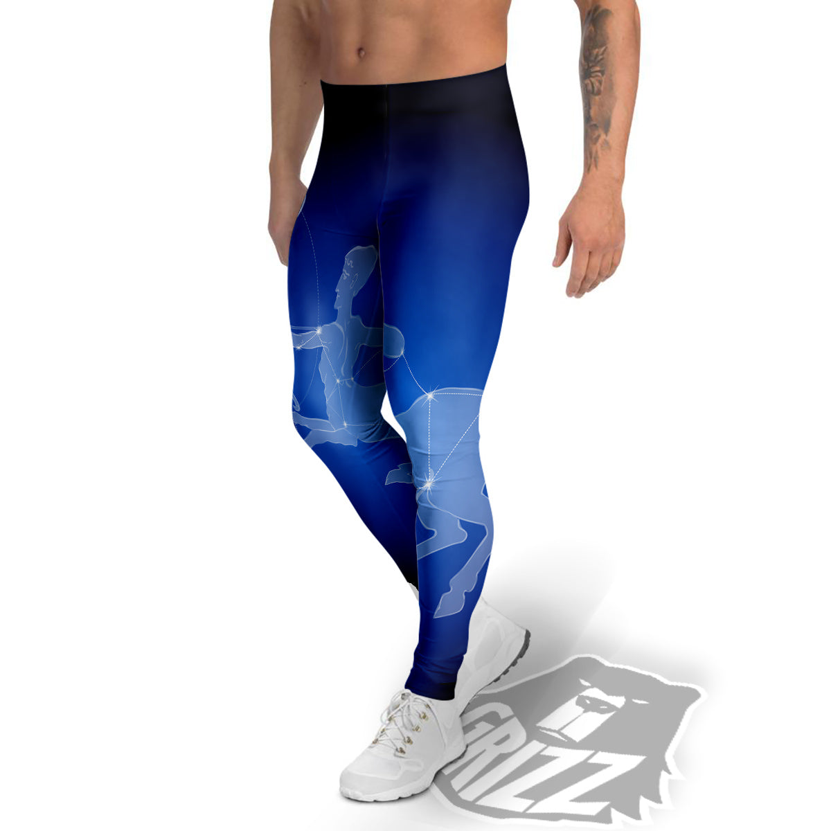 Sagittarius Constellation Print Men's Leggings-grizzshop