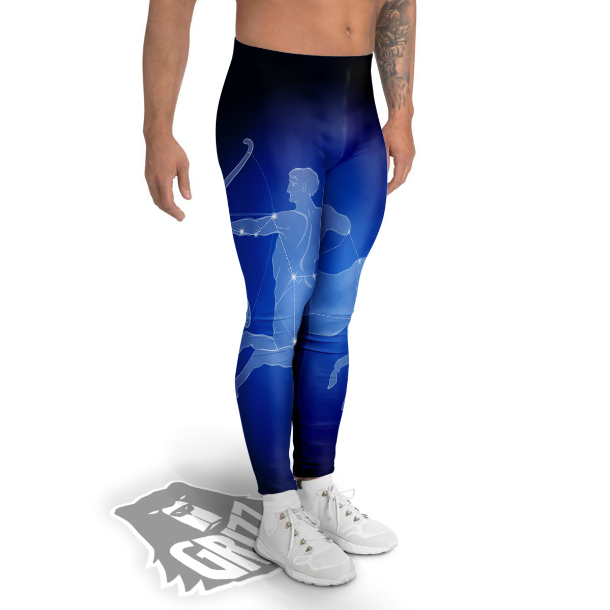 Sagittarius Constellation Print Men's Leggings-grizzshop