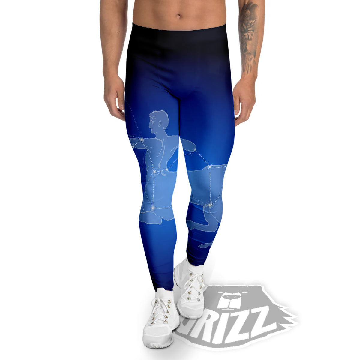 Sagittarius Constellation Print Men's Leggings-grizzshop