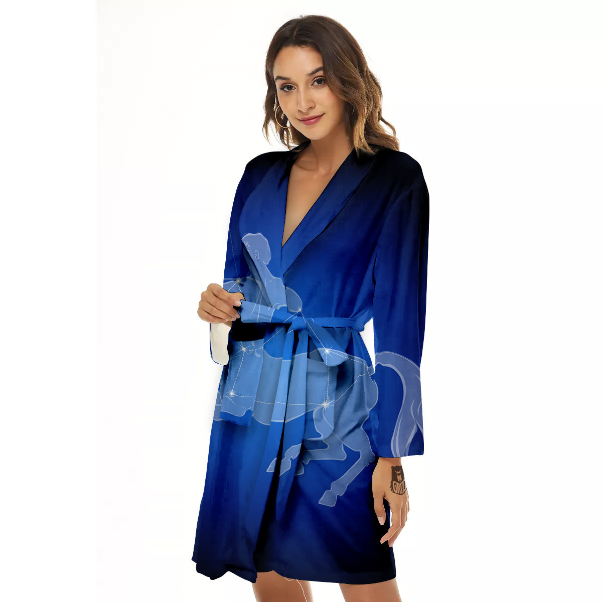 Sagittarius Constellation Print Women's Robe-grizzshop