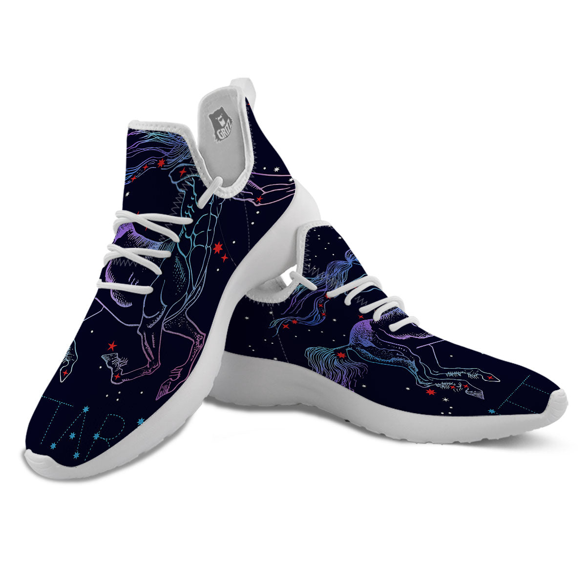 Sagittarius Constellation Sign Print White Athletic Shoes-grizzshop