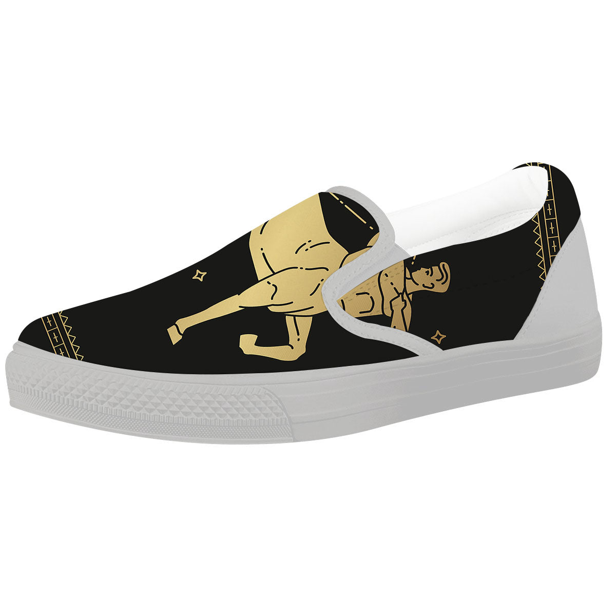 Sagittarius Sign Astrological Print White Slip On Shoes-grizzshop