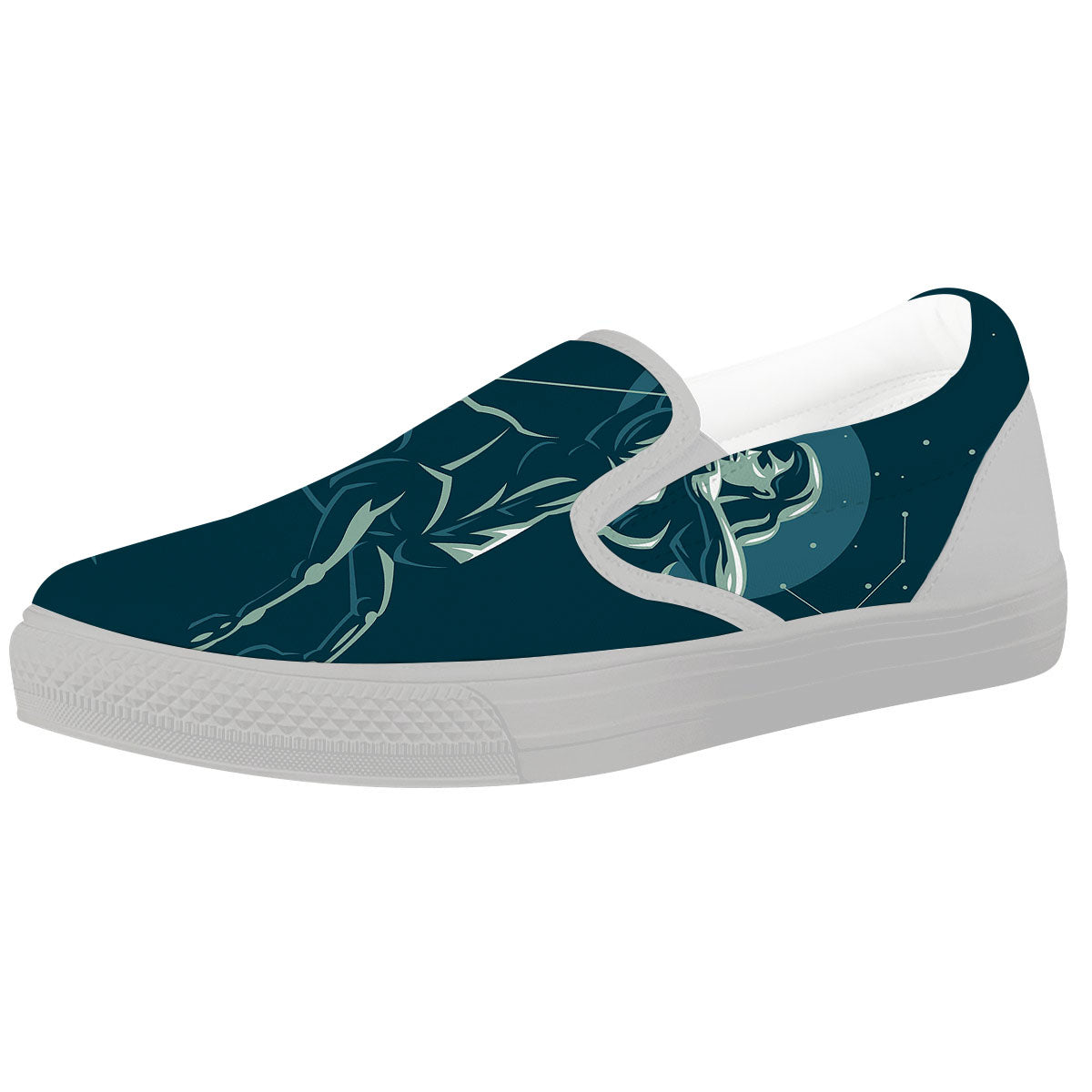 Sagittarius Sign Astrology Print White Slip On Shoes-grizzshop