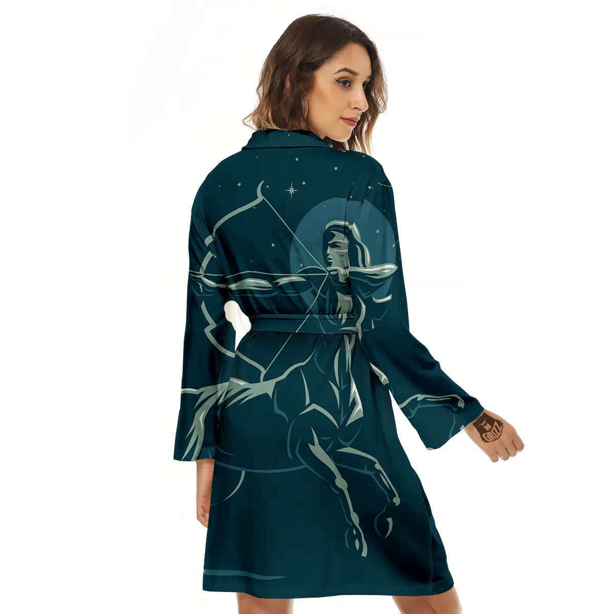 Sagittarius Sign Astrology Print Women's Robe-grizzshop