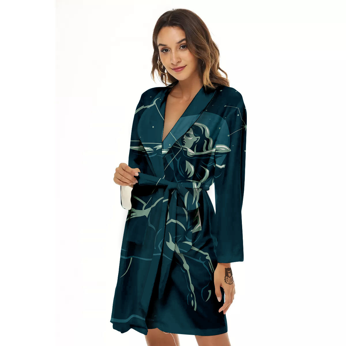 Sagittarius Sign Astrology Print Women's Robe-grizzshop