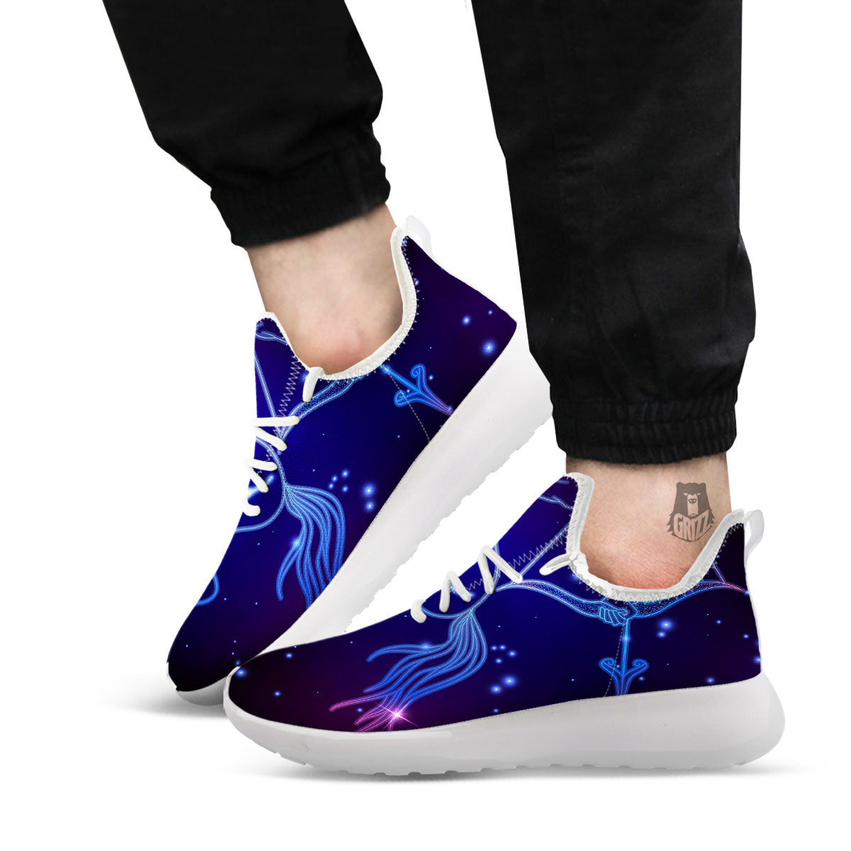 Sagittarius Sign Horoscope Print White Athletic Shoes-grizzshop