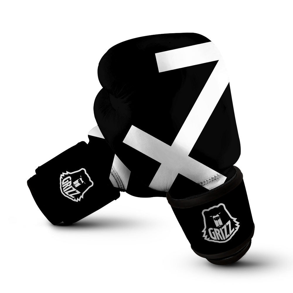 Sagittarius Sign White And Black Print Boxing Gloves-grizzshop