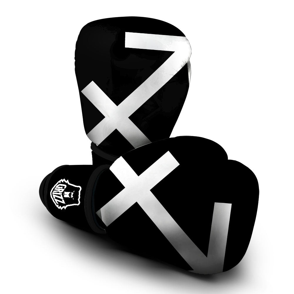 Sagittarius Sign White And Black Print Boxing Gloves-grizzshop