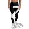 Sagittarius Sign White And Black Print Men's Leggings-grizzshop