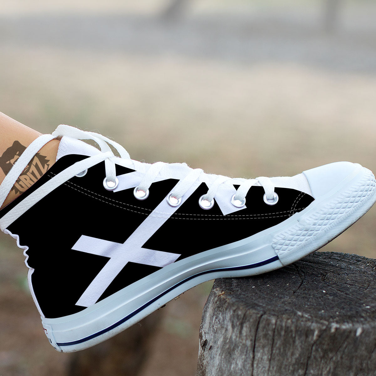 Sagittarius Sign White And Black Print White High Top Shoes-grizzshop
