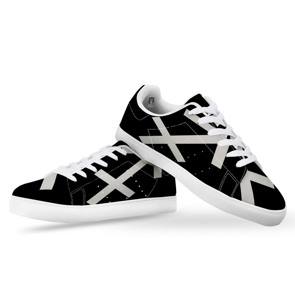 Sagittarius Sign White And Black Print White Low Top Sneakers-grizzshop