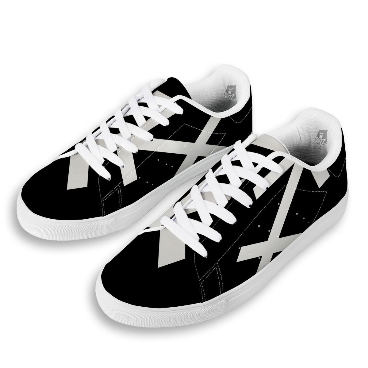 Sagittarius Sign White And Black Print White Low Top Sneakers-grizzshop