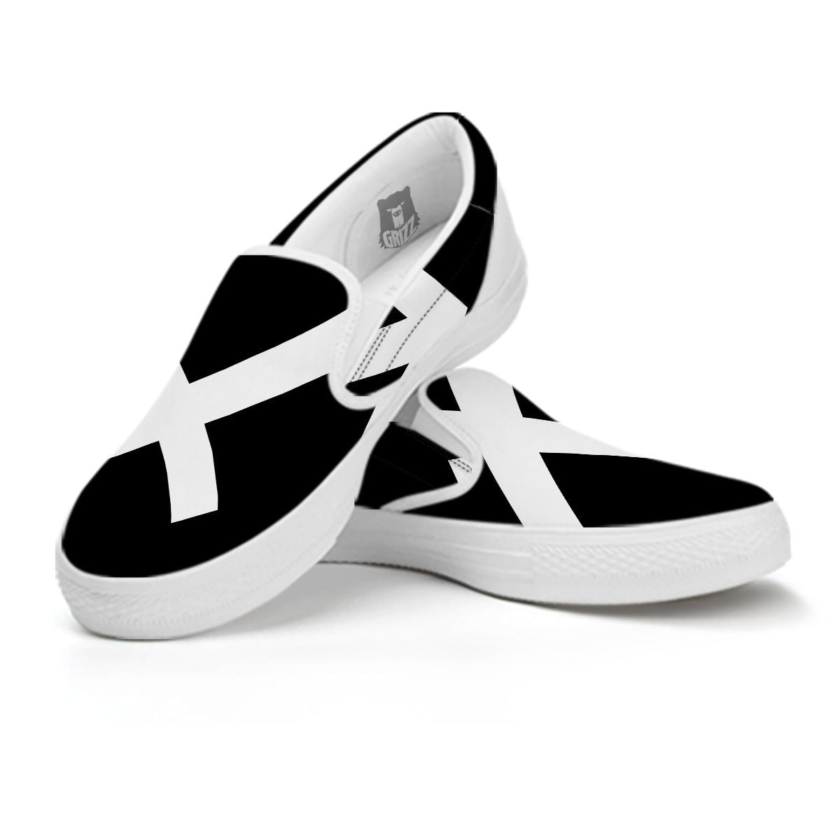 Sagittarius Sign White And Black Print White Slip On Shoes-grizzshop