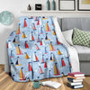 Sailboat Ocean Pattern Print Blanket-grizzshop