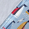 Sailboat Ocean Pattern Print Blanket-grizzshop