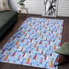 Sailboat Ocean Pattern Print Floor Mat-grizzshop