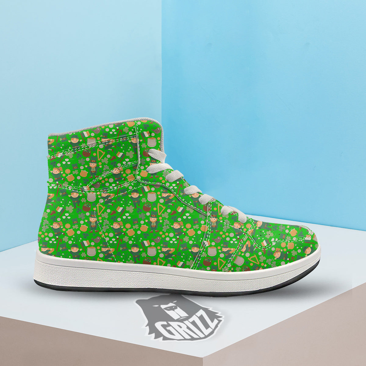 Saint Patrick's Day Cute Print Pattern High Top Sneakers-grizzshop